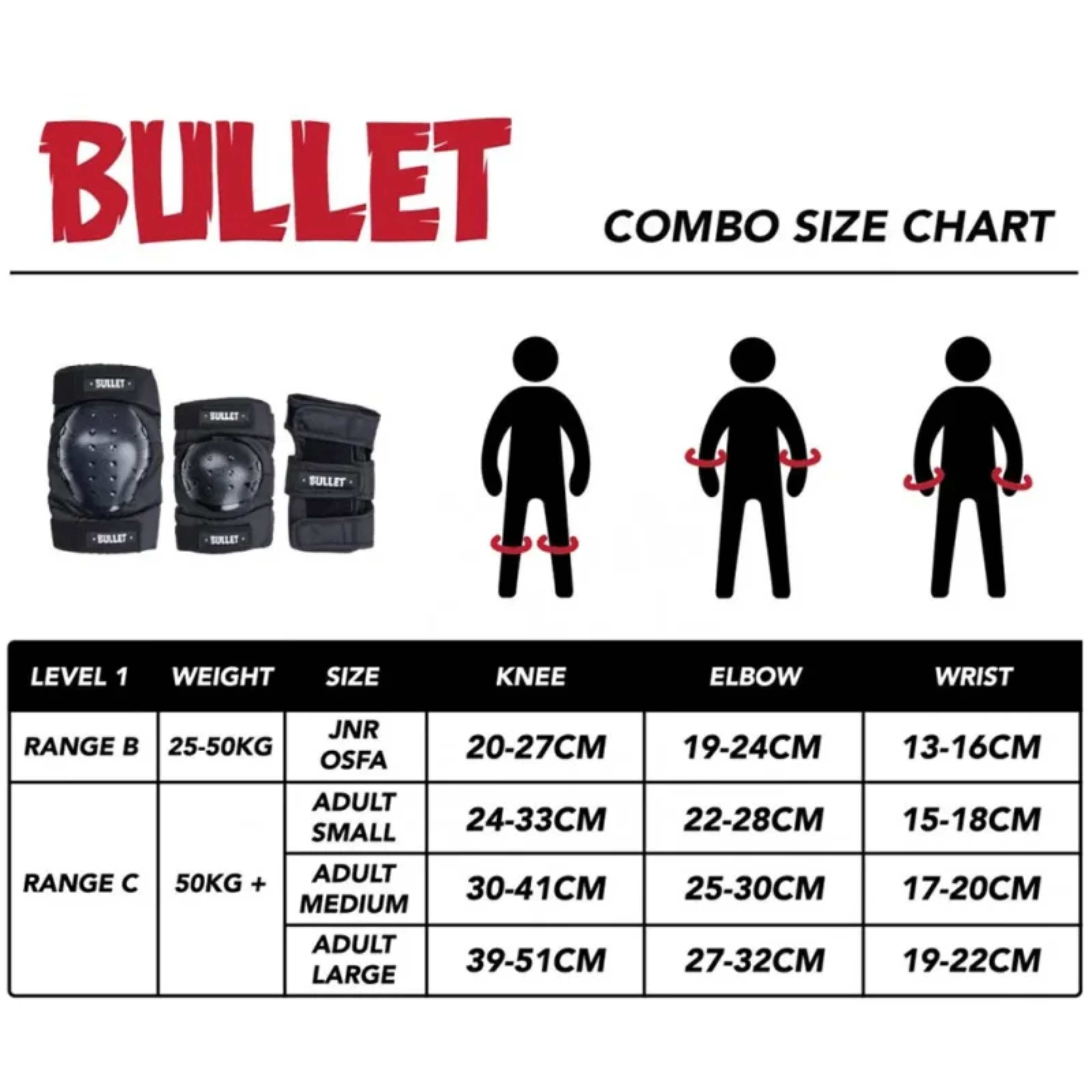 Pack de 3 Protections Adulte BULLET Black